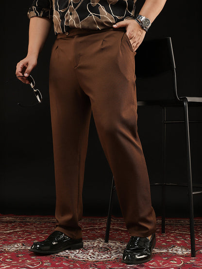 Extended-Waistband Pleated Trousers