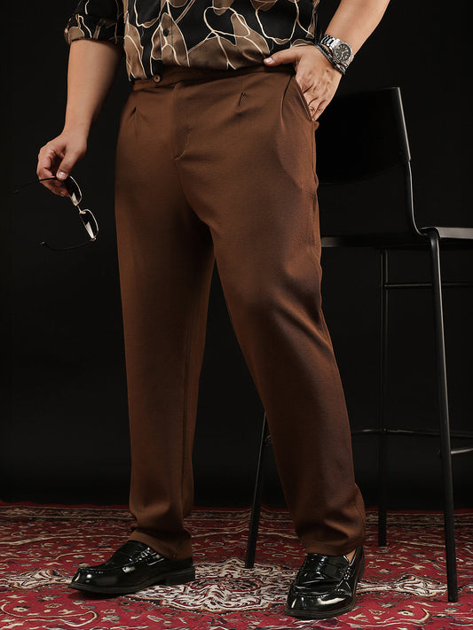 Extended-Waistband Pleated Trousers