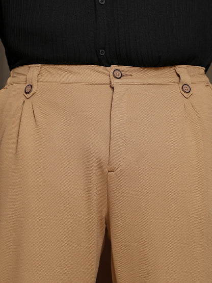 Twill-Pleated Trousers