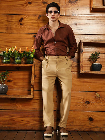 Twill-Pleated Trousers
