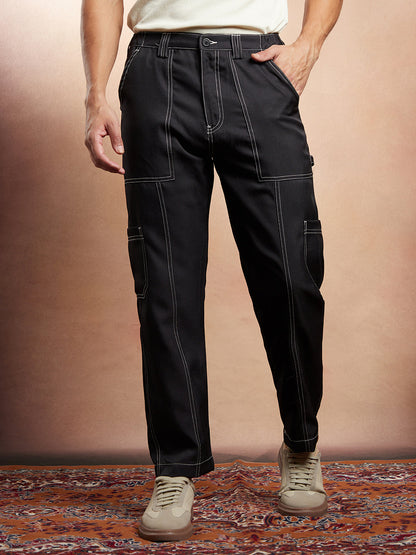 Contrast-Stitch Carpenter Utility Trousers