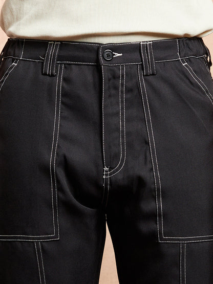 Contrast-Stitch Carpenter Utility Trousers