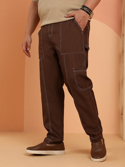 Contrast-Stitch Carpenter Utility Trousers