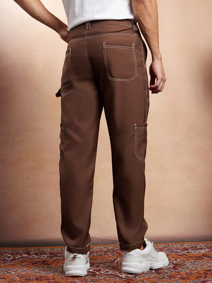 Contrast-Stitch Carpenter Utility Trousers
