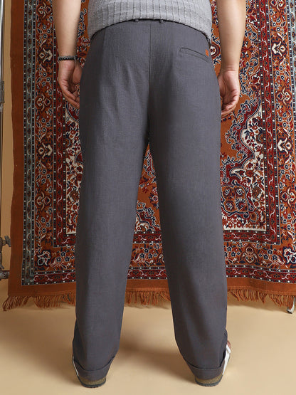 Linen-Blend Cuffed Trousers