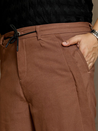 Twill-Panelled Chino Trousers