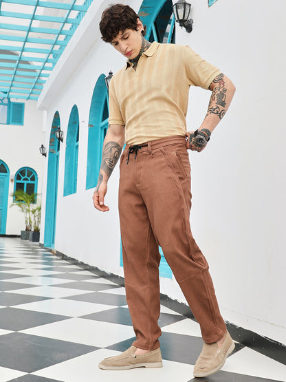 Twill-Panelled Chino Trousers