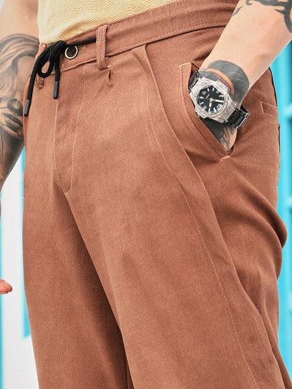 Twill-Panelled Chino Trousers