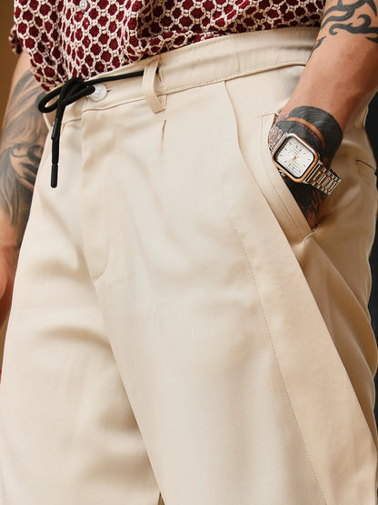 Twill-Panelled Chino Trousers