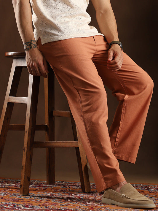 Straight-Pleated SlitTrousers