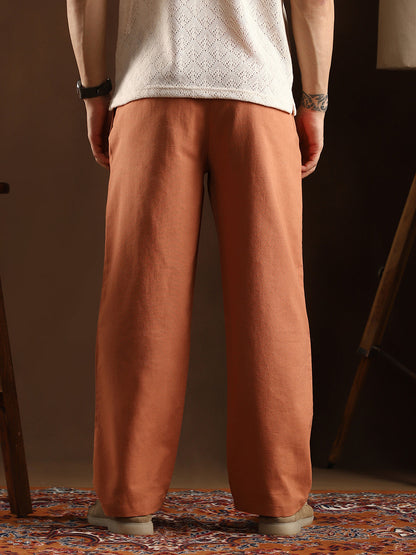 Straight-Pleated SlitTrousers