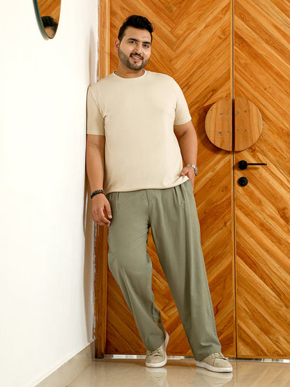 Linen-Blend Cigrette Trousers