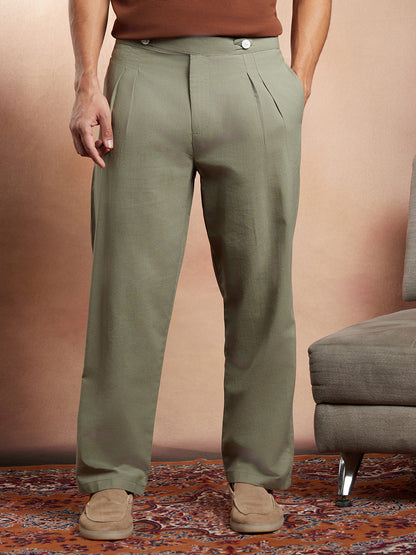 Linen-Blend Cigrette Trousers