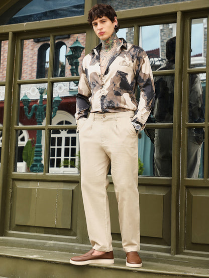 Pleated-Cuffed Tailored Trouers