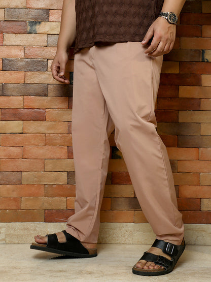 Solid Pleated Tailored Trousers