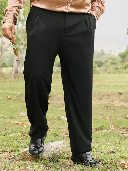 Extended-Waistband Pleated Trousers