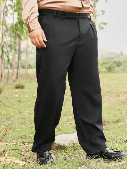Extended-Waistband Pleated Trousers
