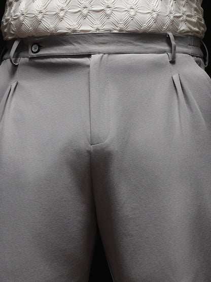 Extended-Waistband Straight Trousers