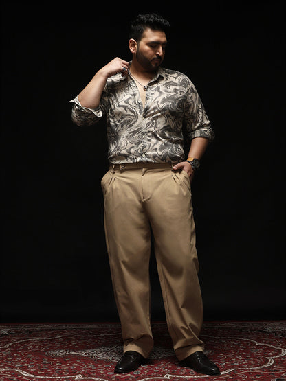 Extended-Waistband Pleated Trousers