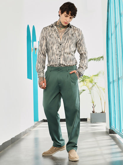 Double-Pleated Tailored Trousers