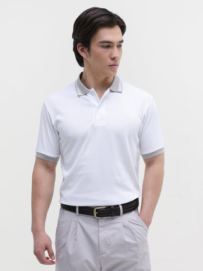 Waffle Knit Contrast Collar Regular Fit Polo