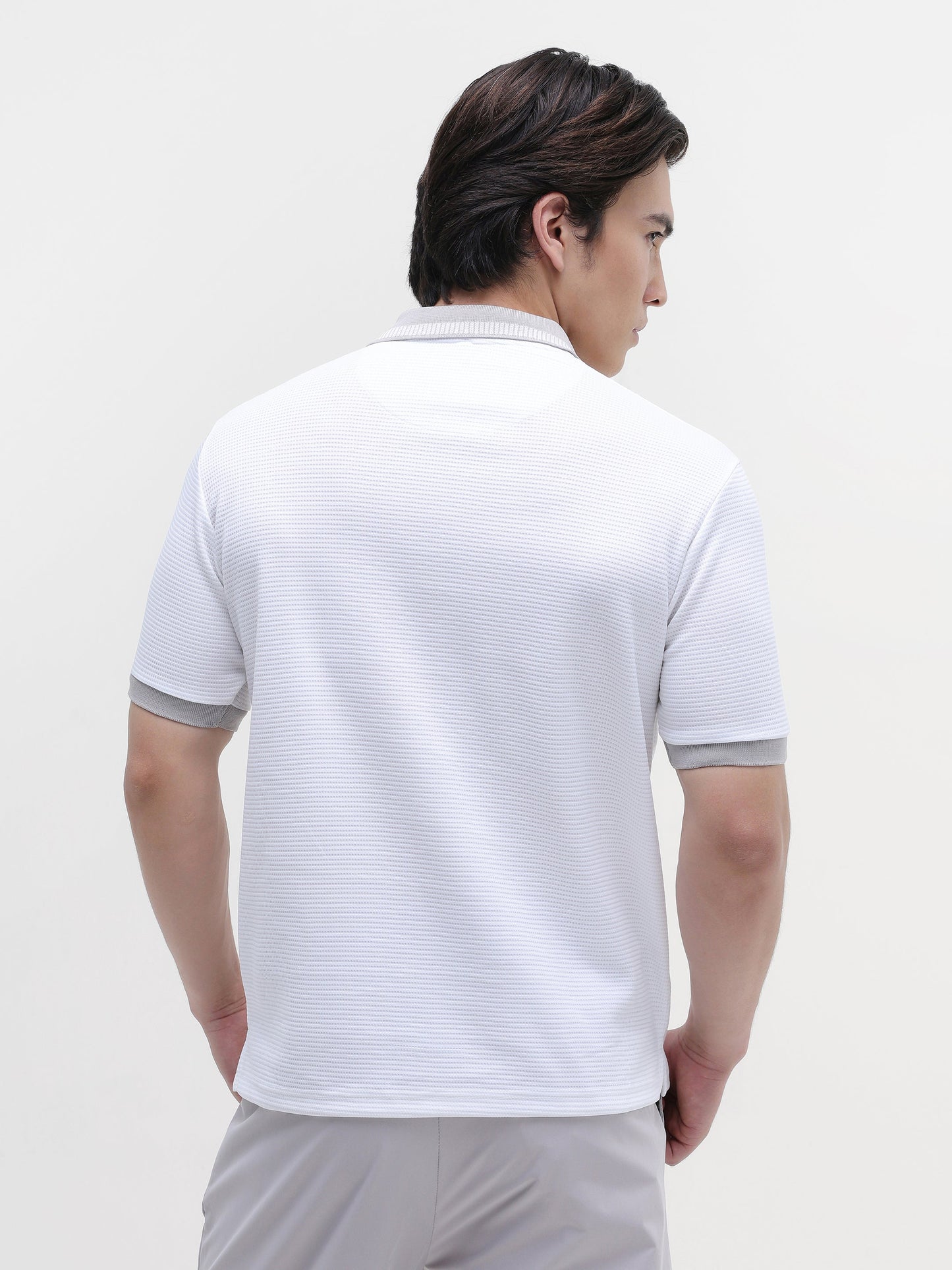 Waffle Knit Contrast Collar Regular Fit Polo