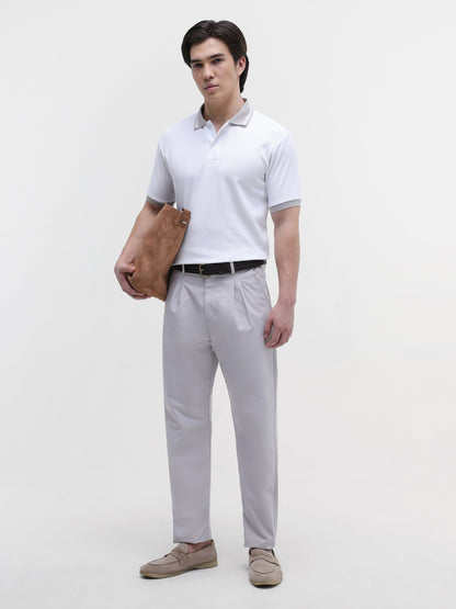 Waffle Knit Contrast Collar Regular Fit Polo