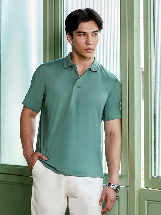 Men's Sage Green Solid T-Shirt