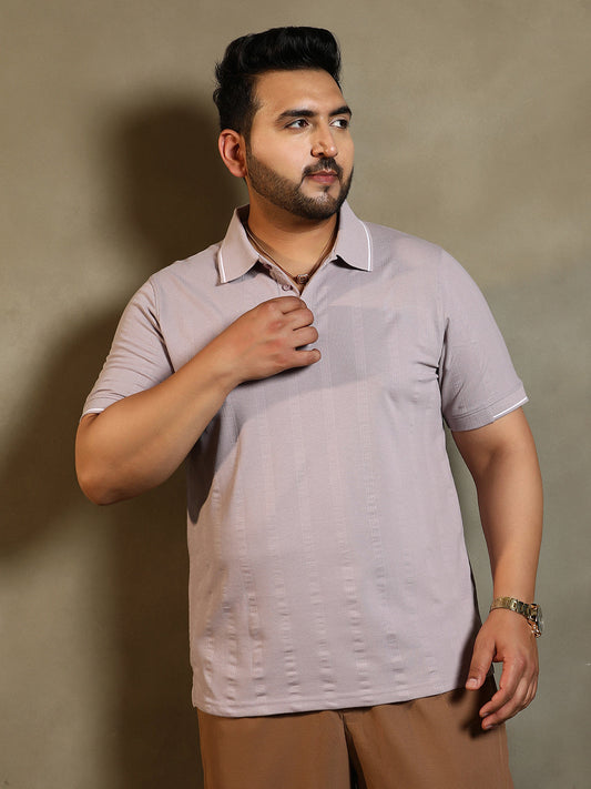 Parallel-Texture Polo T-Shirt