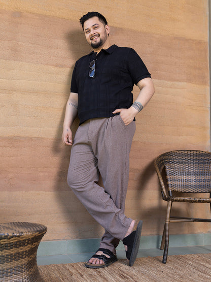 Intertwine-Textured Polo T-Shirt