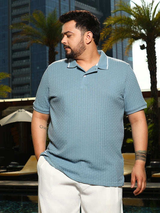 Interweave-Textured Polo T-Shirt
