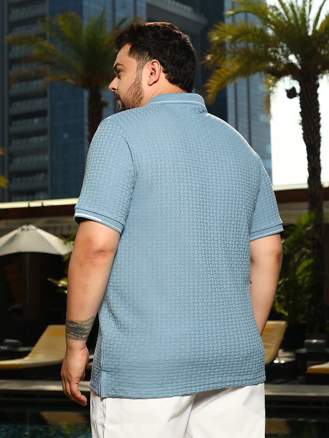 Interweave-Textured Polo T-Shirt