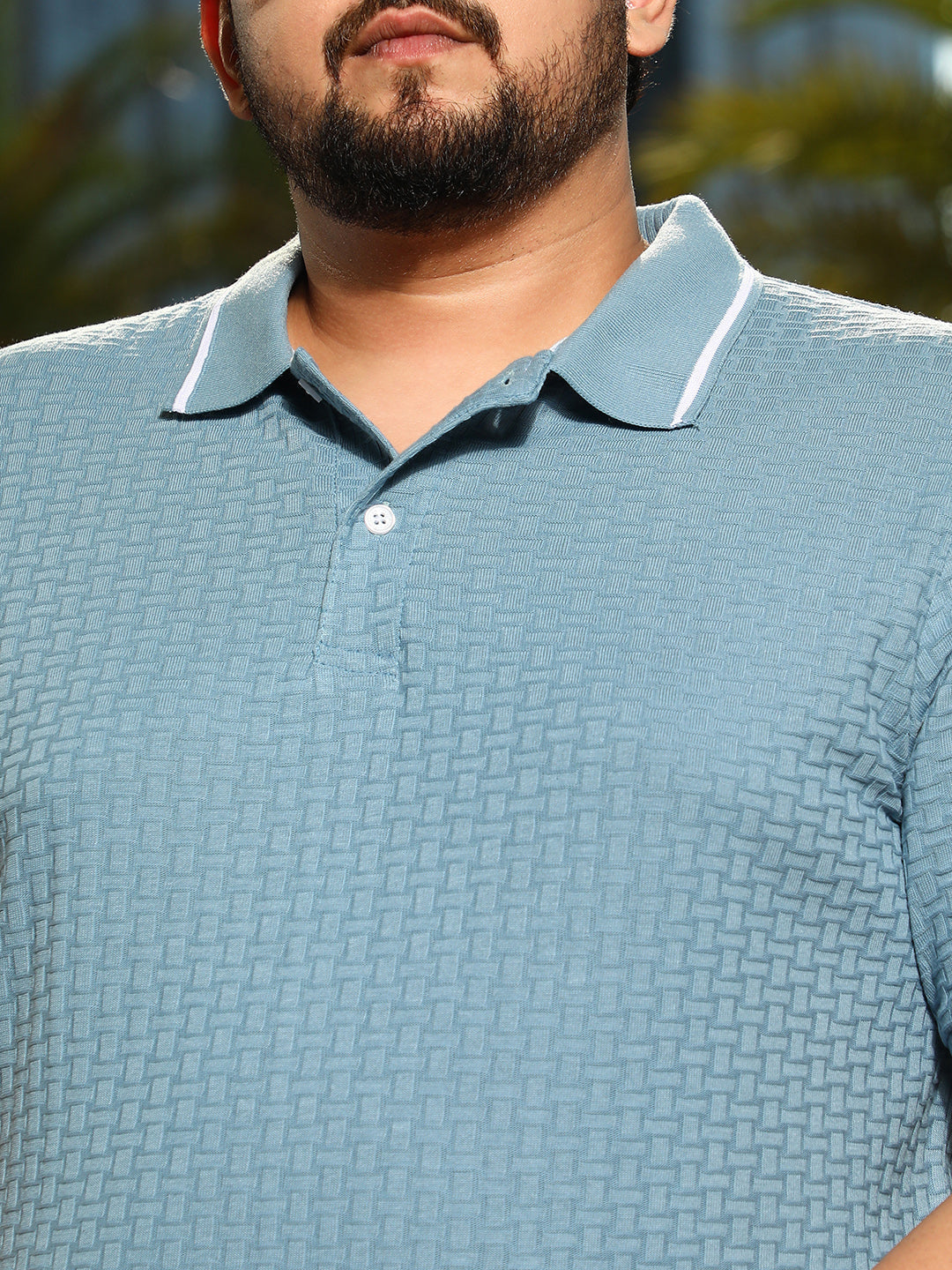 Interweave-Textured Polo T-Shirt