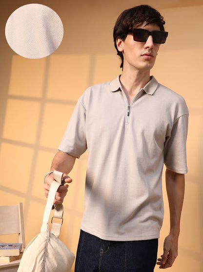 Solid Oversized Polo T-Shirt