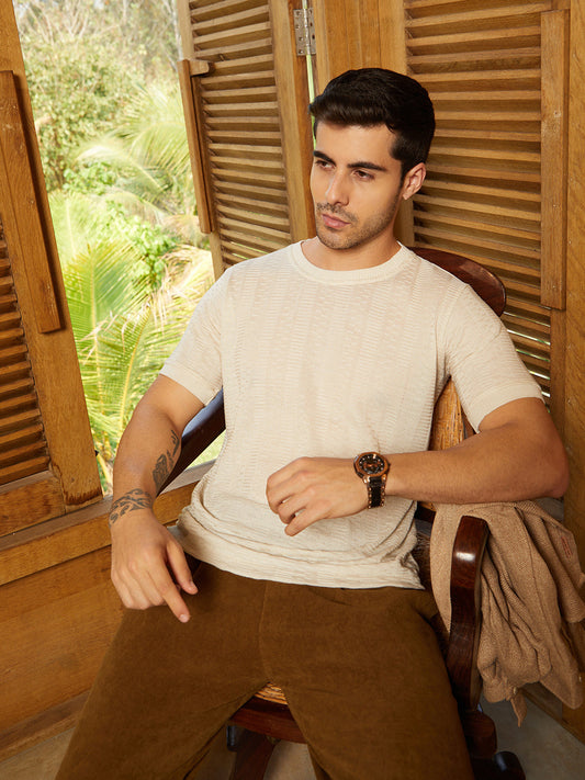 Dash-Ribbed T-Shirt