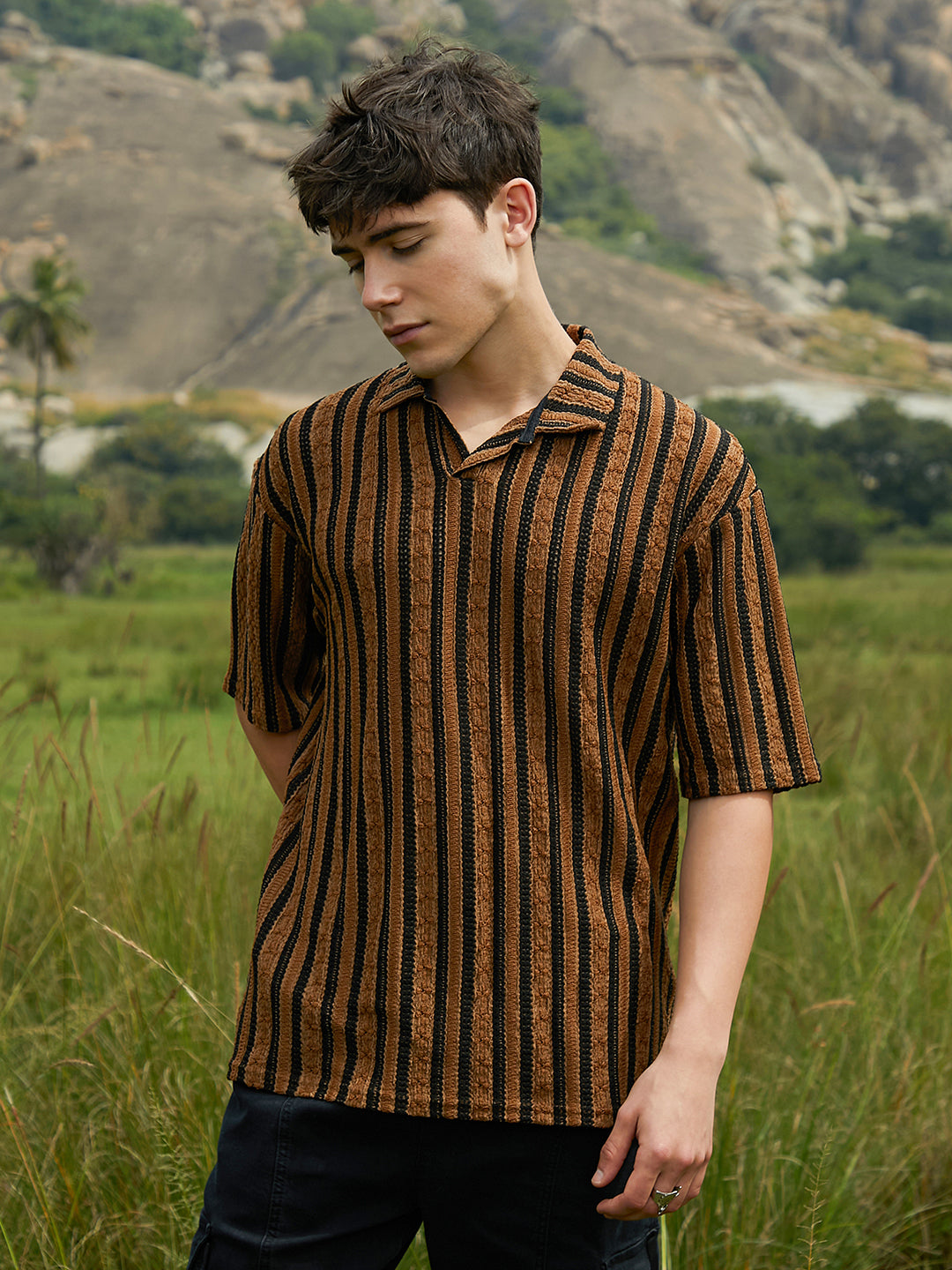 Clover-Striped Polo T-Shirt