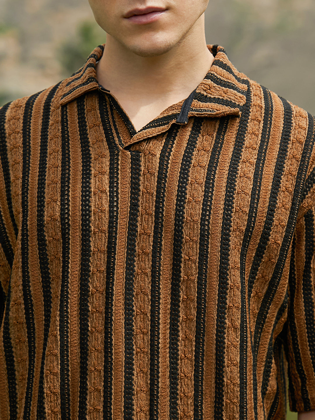 Clover-Striped Polo T-Shirt