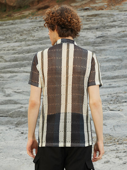 Panel Knit PoloT-Shirt