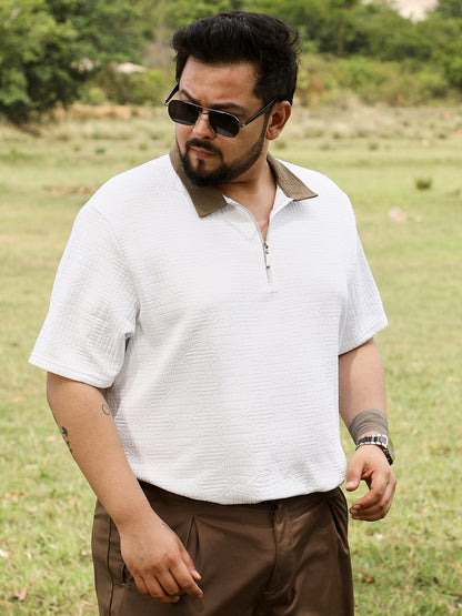 Oblique-Block Polo T-Shirt