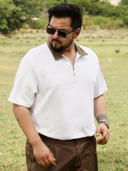 Oblique-Block Polo T-Shirt