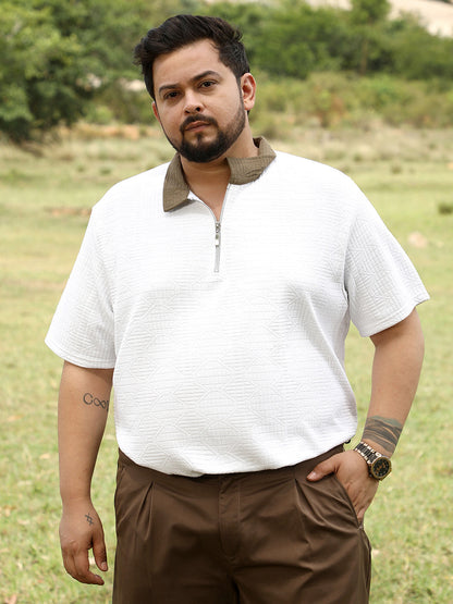 Oblique-Block Polo T-Shirt