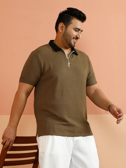 Oblique-Block Polo T-Shirt