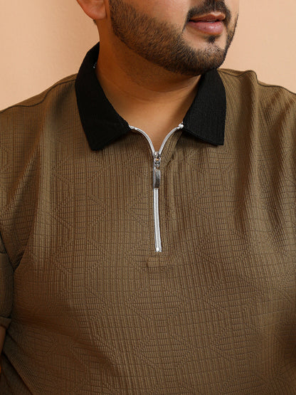 Oblique-Block Polo T-Shirt