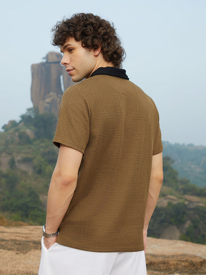 Oblique-Block Polo T-Shirt