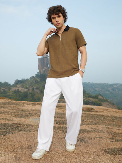 Oblique-Block Polo T-Shirt