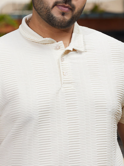 Flatten-Ruched Polo T-Shirt