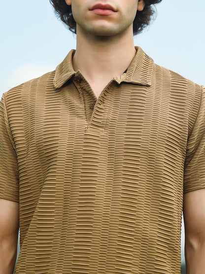 Flatten-Ruched Polo T-Shirt