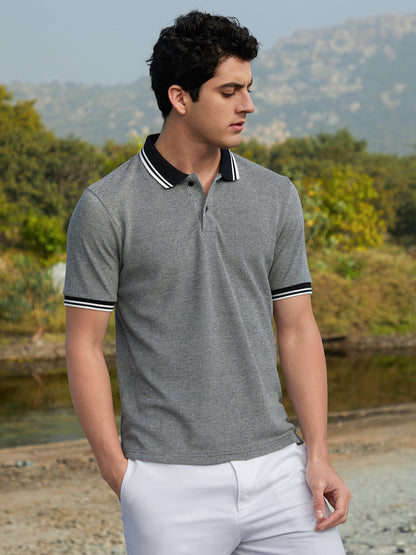 Duo-Hue Knit Polo T-Shirt