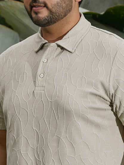 Veined-Tactile Polo T-Shirt