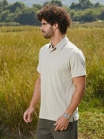 Veined-Tactile Polo T-Shirt